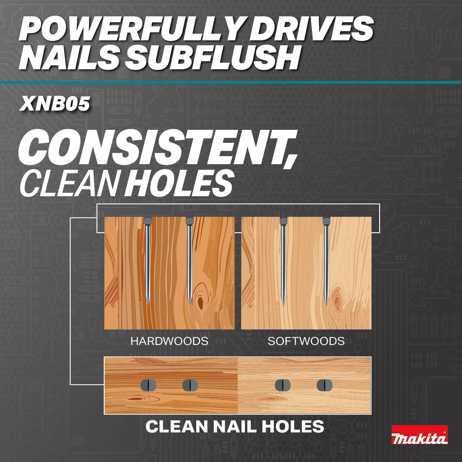Makita XNB05Z 18V LXT Lithium-Ion Brushless Cordless 2-1/2" Straight Finish Nailer, 16 Ga. (Tool Only) - Image 5
