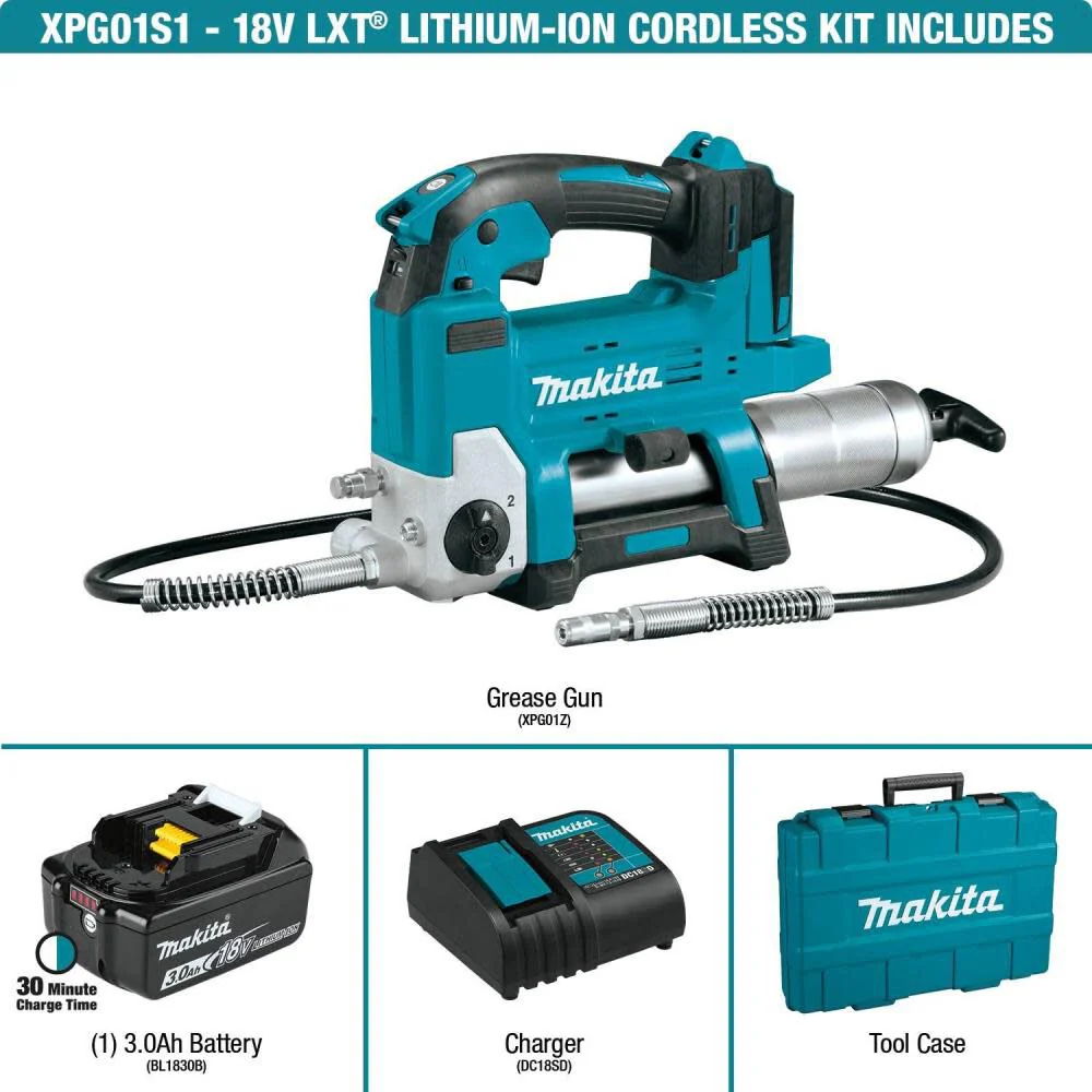 Makita 18V (XPG01S1) LXT Grease Gun Lithium-Ion Cordless Kit - Image 9