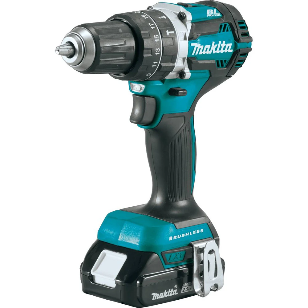 Makita XPH12R - 18V LXT Lithium-Ion Compact Brushless Cordless 1/2" Hammer Driver-Drill Kit, 2-speed, var. spd., L.E.D. Light, bag (2.0Ah) - Image 4