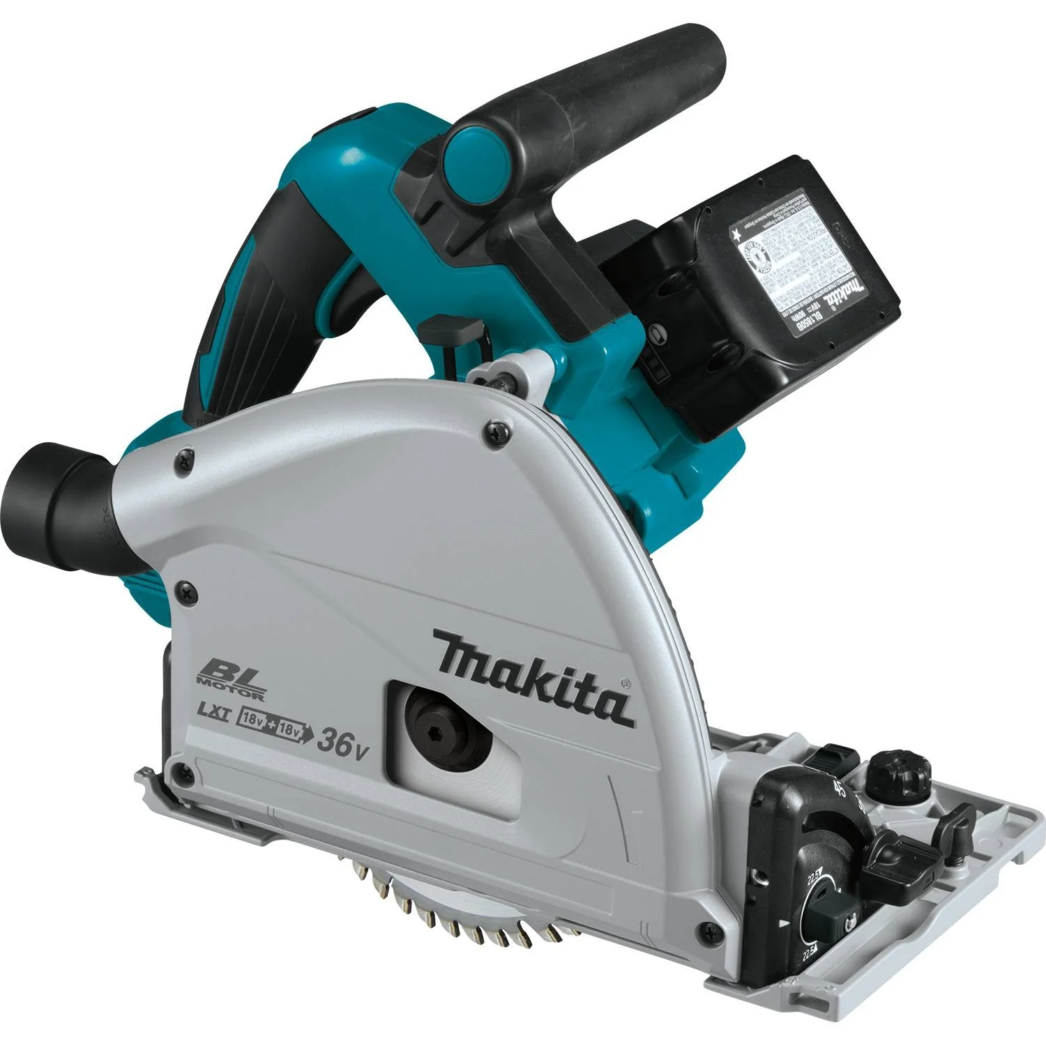 Makita XPS01PTJ - 36V (18V X2) LXT Brushless 6-1/2" Plunge Circular Saw Kit, dual port charger, 2 ea. case (5.0Ah)