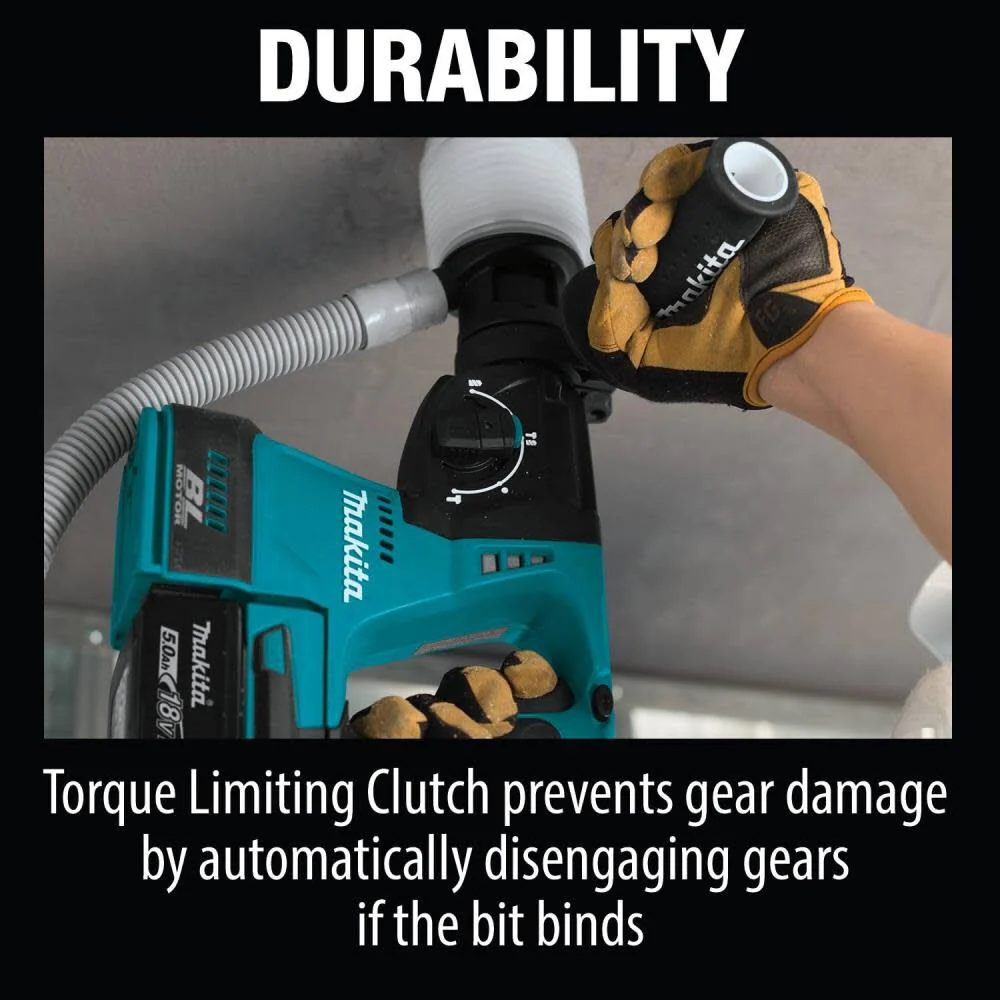 Makita XRH01T 18V LXT Lithium-Ion Brushless Cordless 1 In. Rotary Hammer Kit (5.0Ah) - Image 11