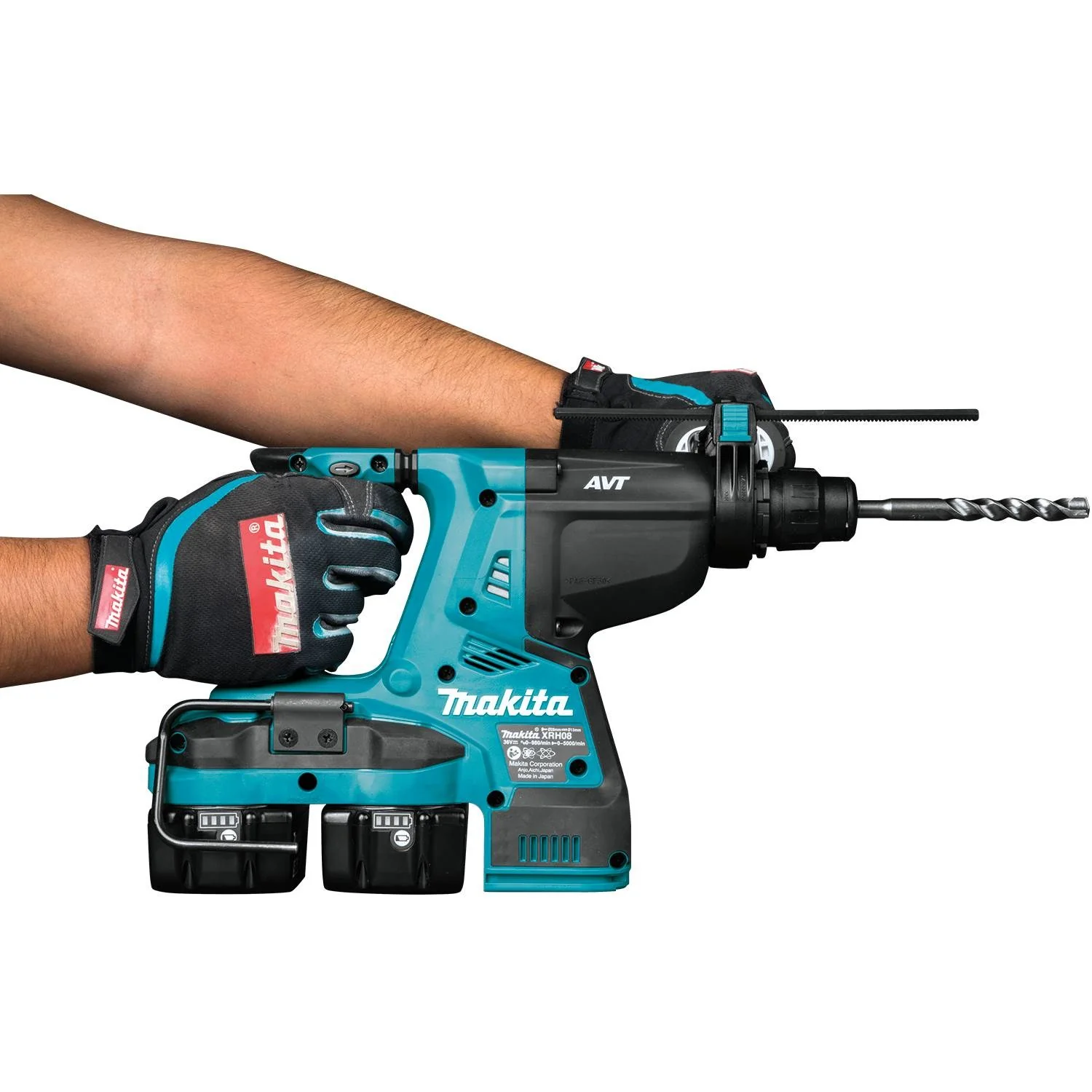 Makita (XRH08PT) 36V (18V X2) LXT Brushless 1-1/8" AVT Rotary Hammer Kit, accepts SDS-PLUS bits, 3-mode, var. spd., dual port charger, bag (5.0Ah) - Image 4