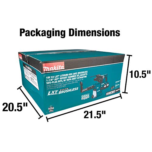 Makita (XRH08PT) 18V (X2 36V) LXT Lithium-Ion Brushless Cordless 1-1/8" AVT Rotary Hammer, accepts SDS-PLUS bits - Image 7