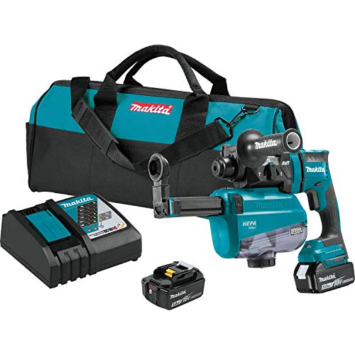 Makita (XRH12TW) 18V LXT️ BR 11/16in AVT SDS-Plus Rotary Hammer Kit with HEPA Dust Extractor