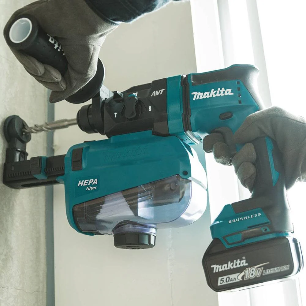 Makita (XRH12TW) 18V LXT️ BR 11/16in AVT SDS-Plus Rotary Hammer Kit with HEPA Dust Extractor - Image 6