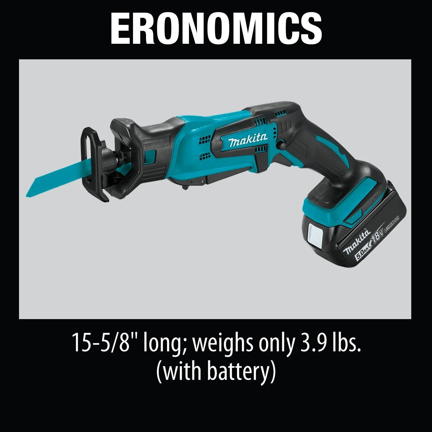 Makita 18V LXT Lithium-Ion Cordless Compact Recipro Saw Kit, var. spd., tool-less blade change, L.E.D. Light, bag (5.0Ah) - Image 4