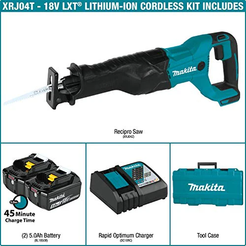 Makita XRJ04T 18V LXT Lithium-Ion Cordless Recipro Saw Kit (5.0Ah) - Image 2