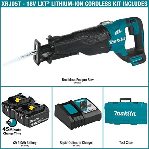 Makita 18V LXT Lithium-Ion Brushless Cordless Reciprocating Saw (5.0Ah) - Image 12