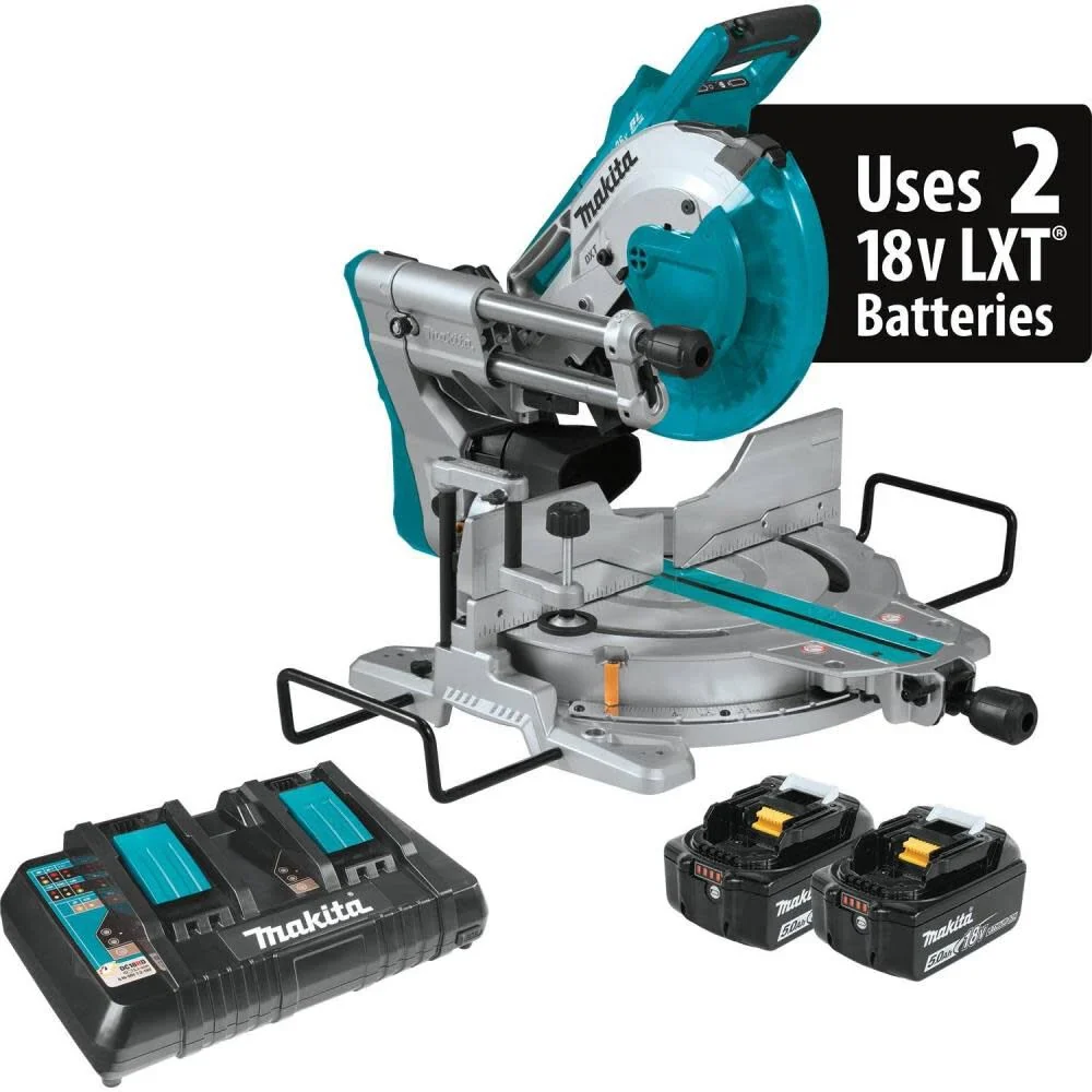 Makita (XSL06PT) 18V x2 LXT Lithium-Ion (36V) Brushless Cordless 10" Dual-Bevel Sliding Compound Miter Saw with Laser Kit (5.0Ah)