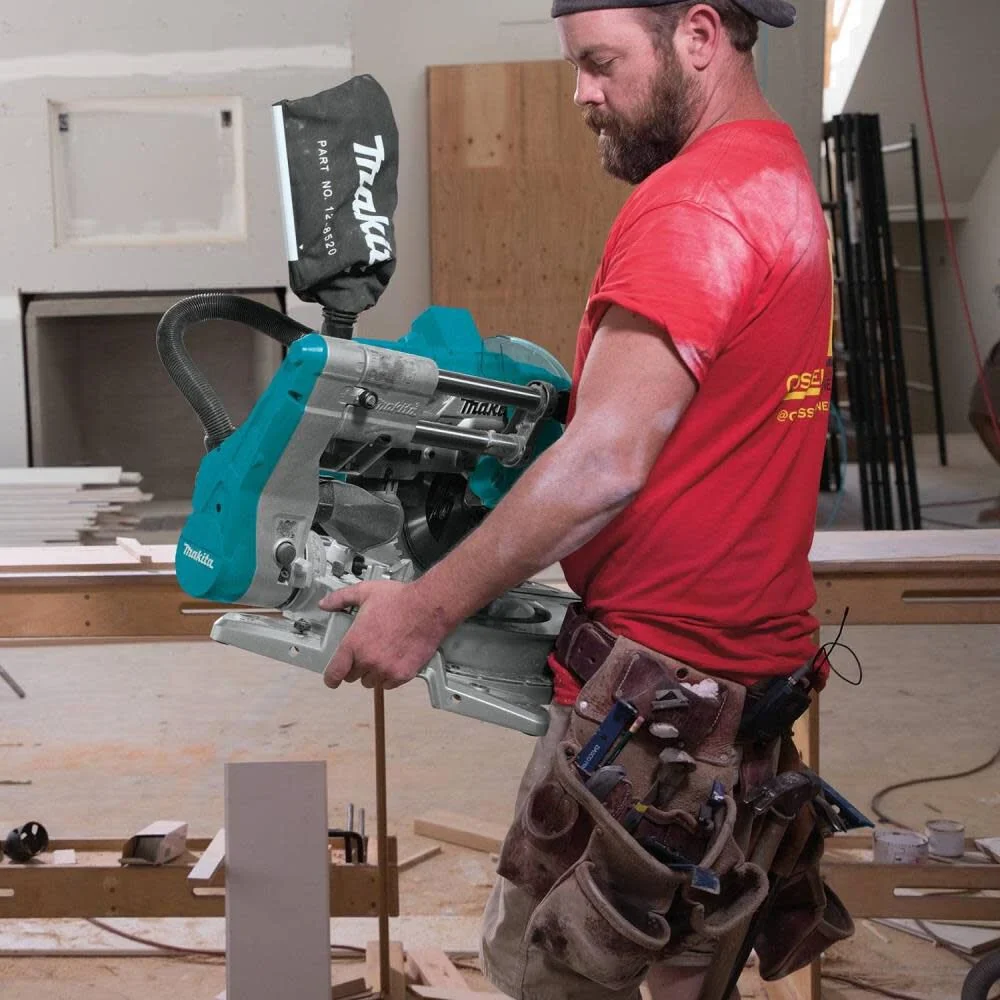 Makita (XSL06PT) 18V x2 LXT Lithium-Ion (36V) Brushless Cordless 10" Dual-Bevel Sliding Compound Miter Saw with Laser Kit (5.0Ah) - Image 3