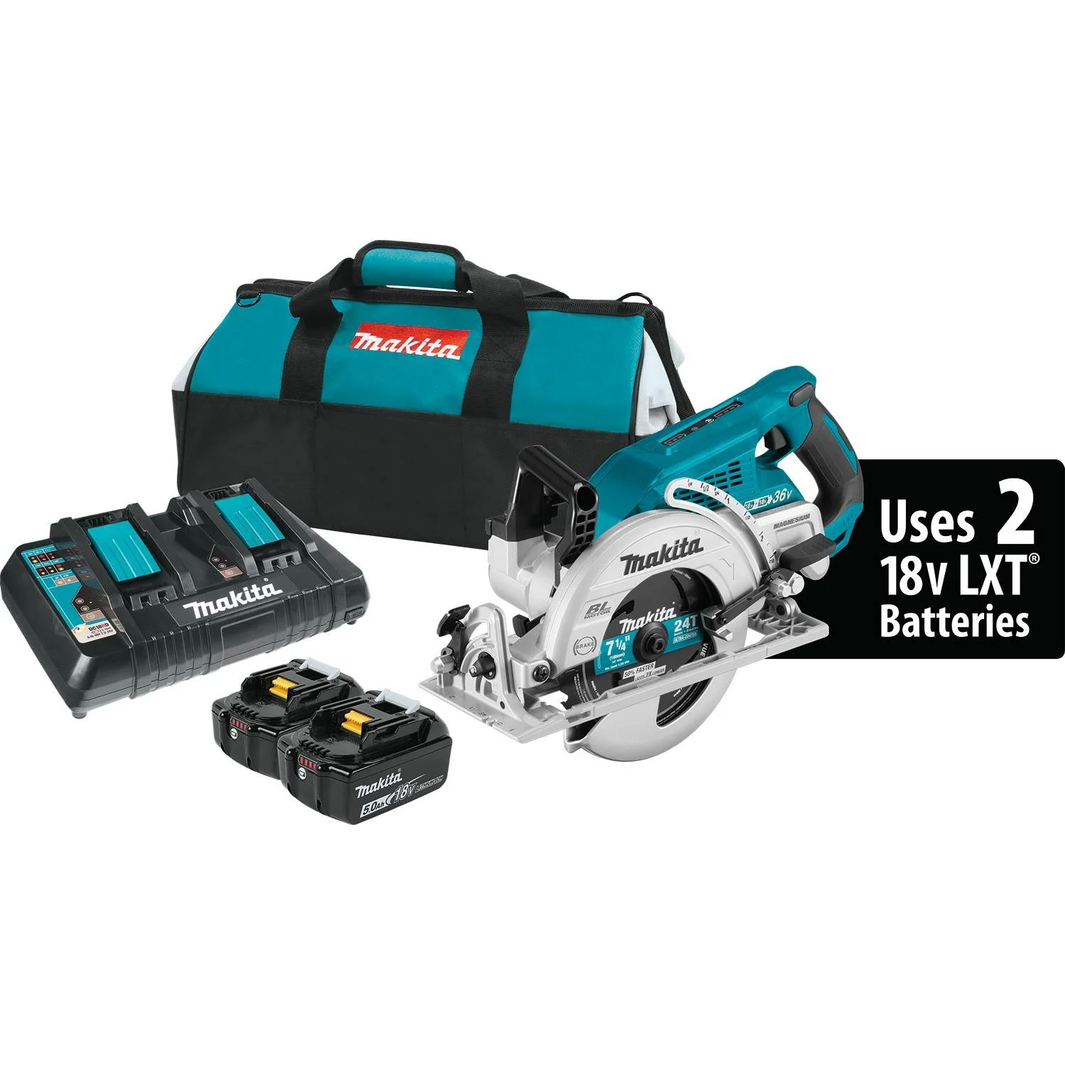 Makita (XSR01PT) 36V (18V X2) LXT Brushless Rear Handle 7‑1/4 In. Circular Saw Kit