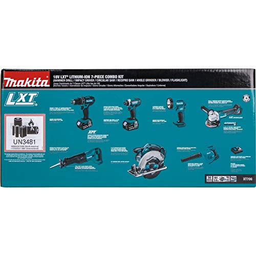 Makita (XT706) 18V LXT Lithium‑Ion Cordless 7‑Pc. Combo Kit - Image 20