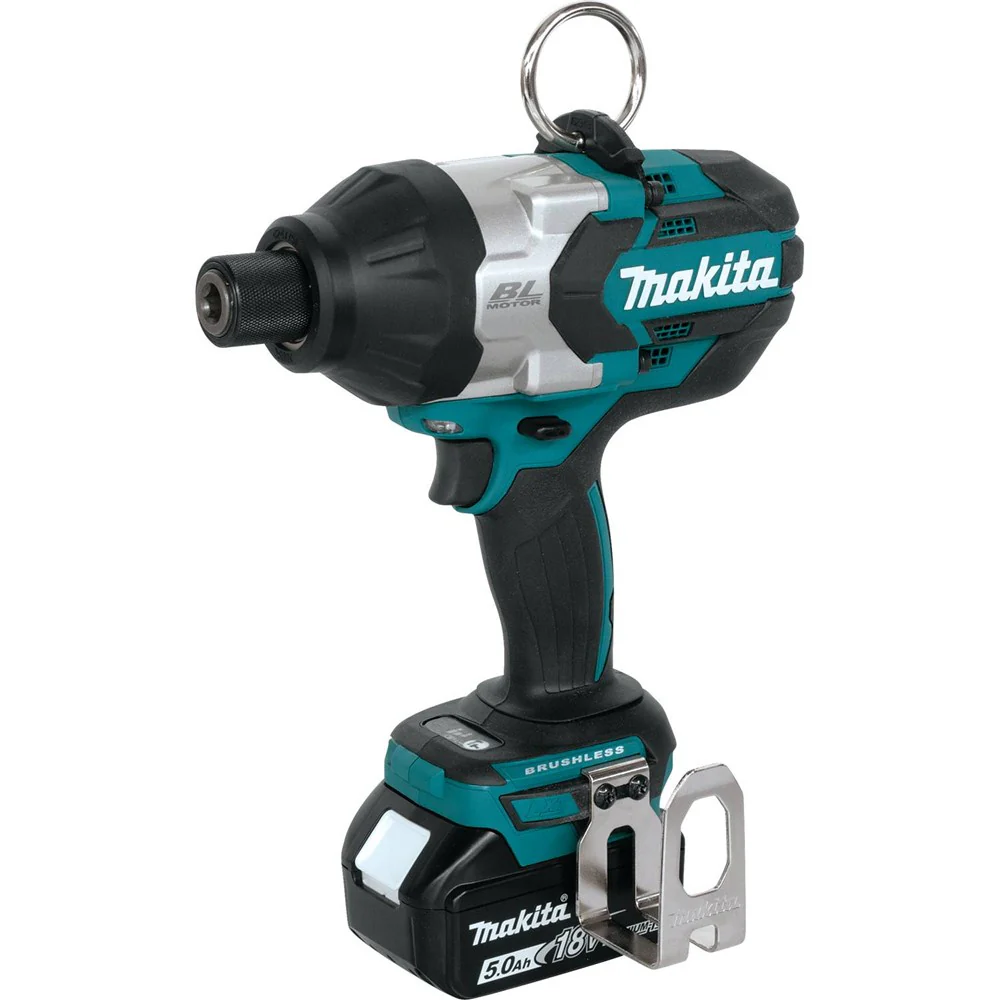 Makita XWT09T - 18V LXT Lithium-Ion Brushless Cordless High-Torque 7/16" Hex Impact Wrench Kit, var. spd., rev., L.E.D. Lights, bag (5.0Ah) - Image 3