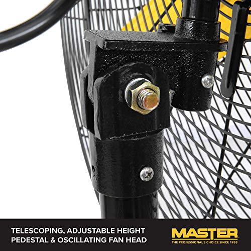 Master 30 Inch Oscillating Industrial High Velocity Free Standing Pedistal Fan for Commercial, Shop or Garage, All Steel Construction (MAC-30POSC) - Image 5