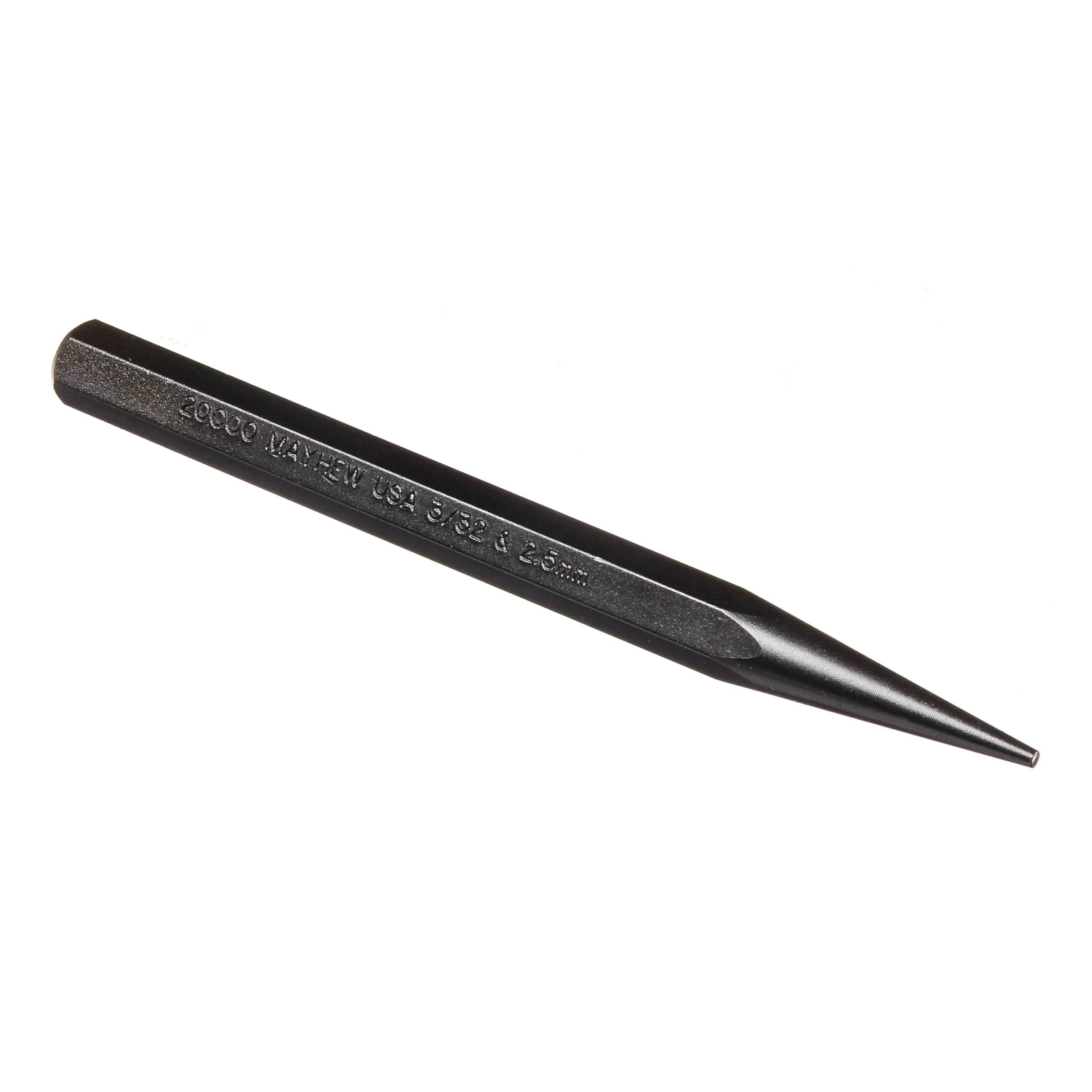 Mayhew Pro 20000 3/32" - 2.5 mm x 5" Black Oxide Solid Punch, Metric, Black Oxide Finish