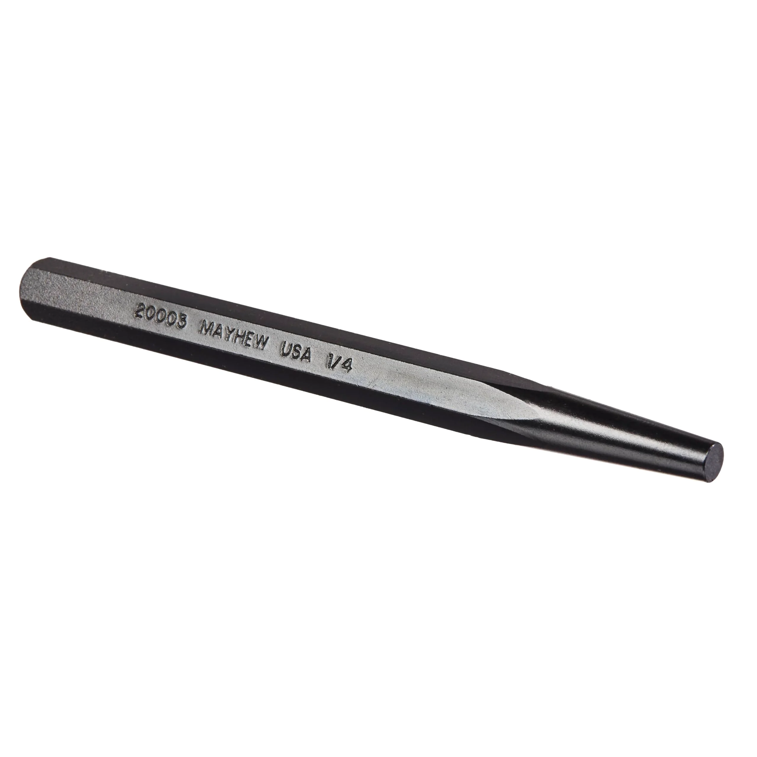 Mayhew Pro 20003 1/4" x 5" Black Oxide Solid Punch, SAE, Black Oxide Finish