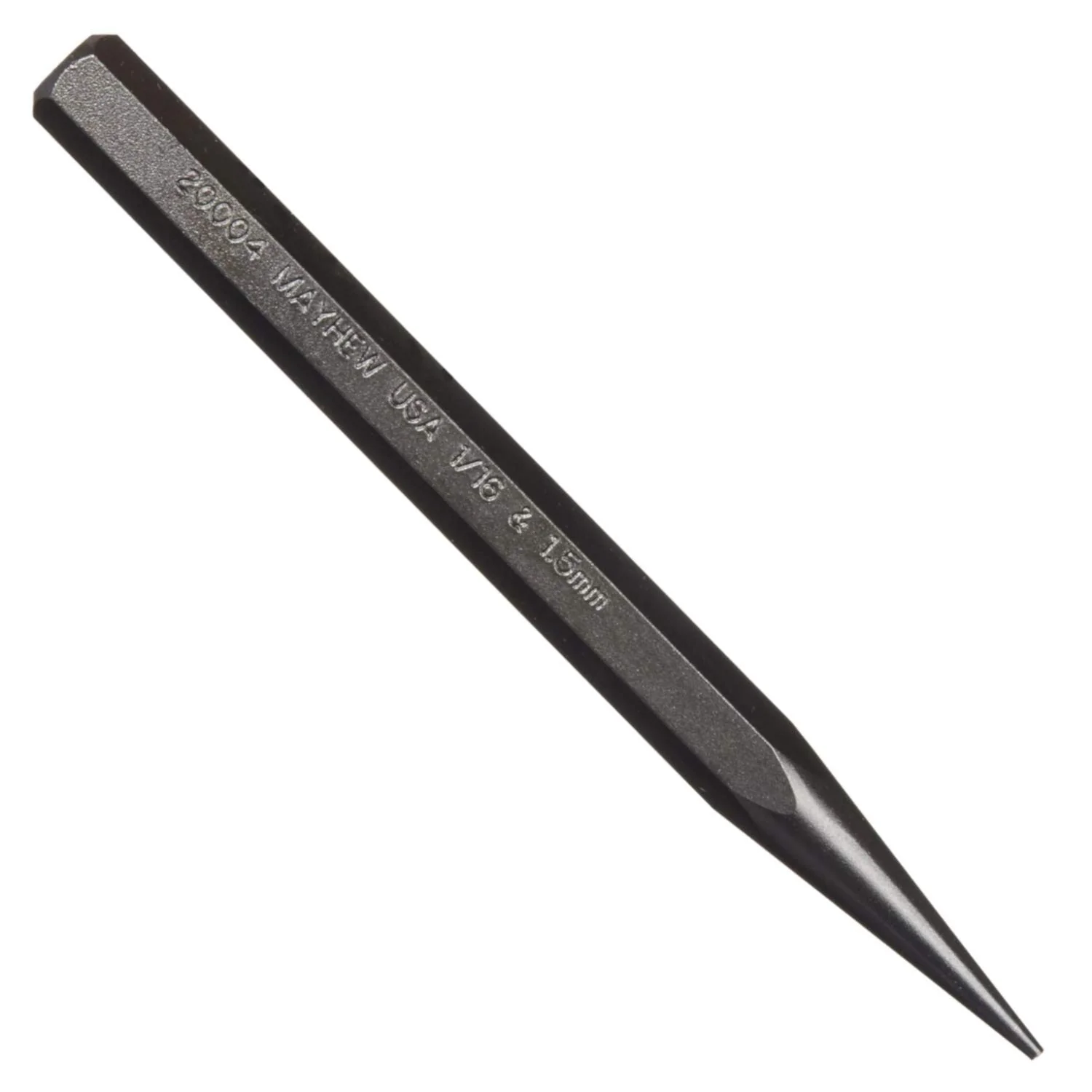 Mayhew Pro 20004 1/16-Inch Black Oxide Solid Punch, 1/16" - 1.5 mm x 5" Metric