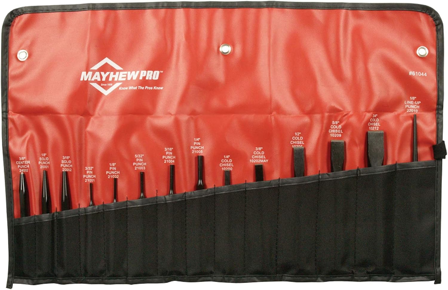 Mayhew Pro 61044 Punch and Chisel Kit, 14-Piece,Black - Image 2