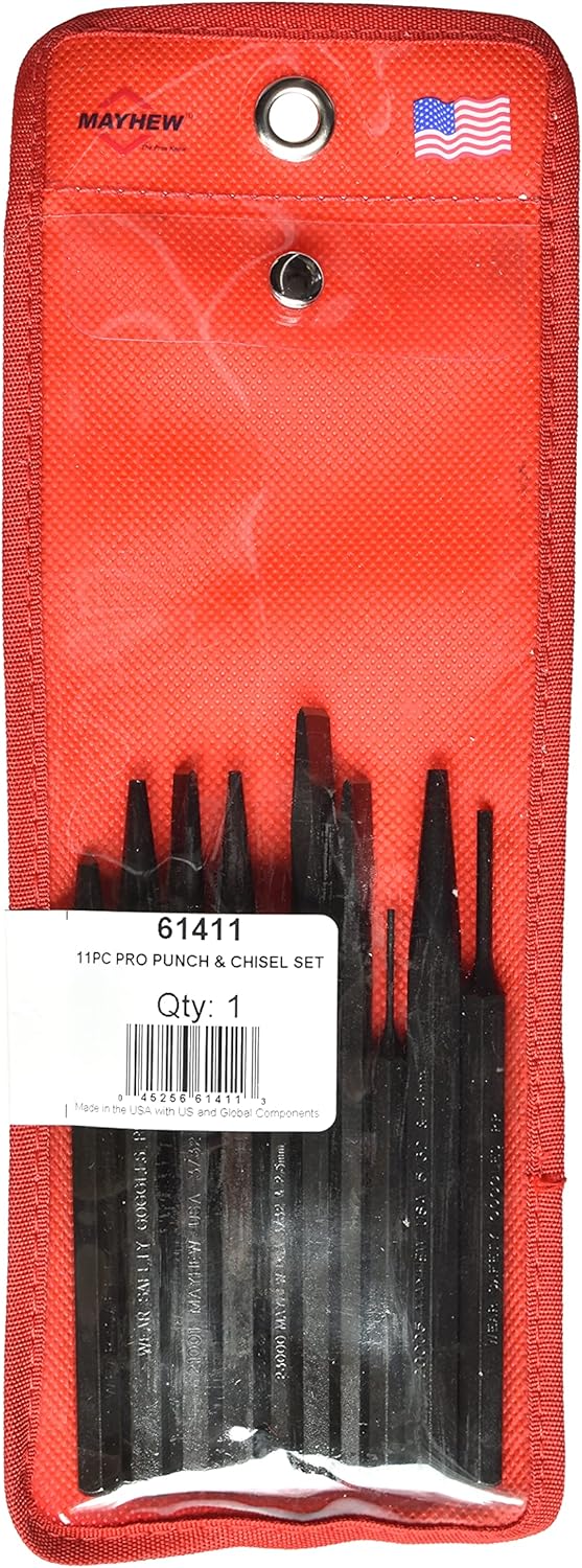 Mayhew Pro 61411 Punch and Chisel Set, 11-Piece Black Oxide Finish - Image 4