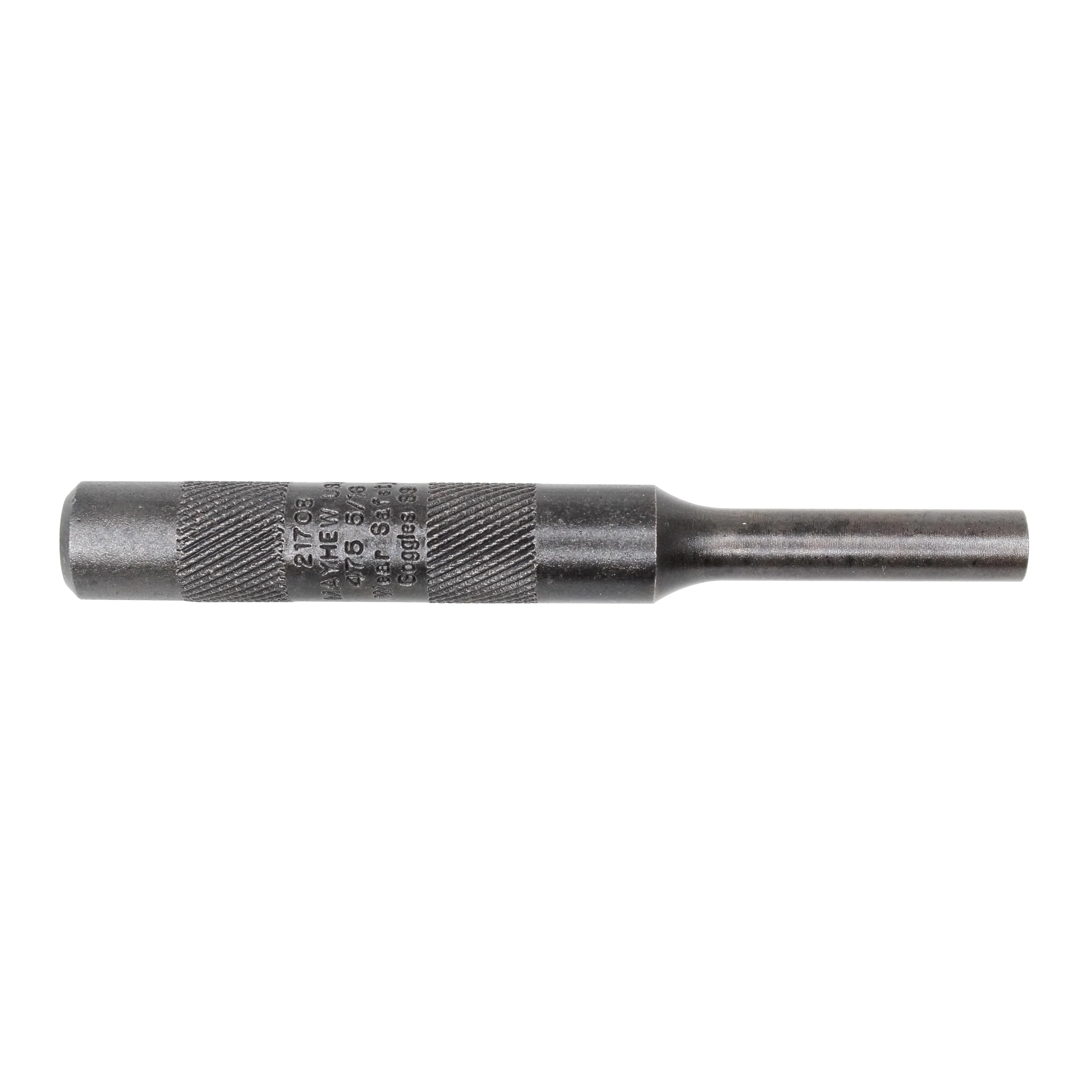 Mayhew Select 21708 5/16-Inch Knurled Pin Punch 5/16" x 1.25" Pin 4" OAL x 1/2" Body Shot-blast Finish