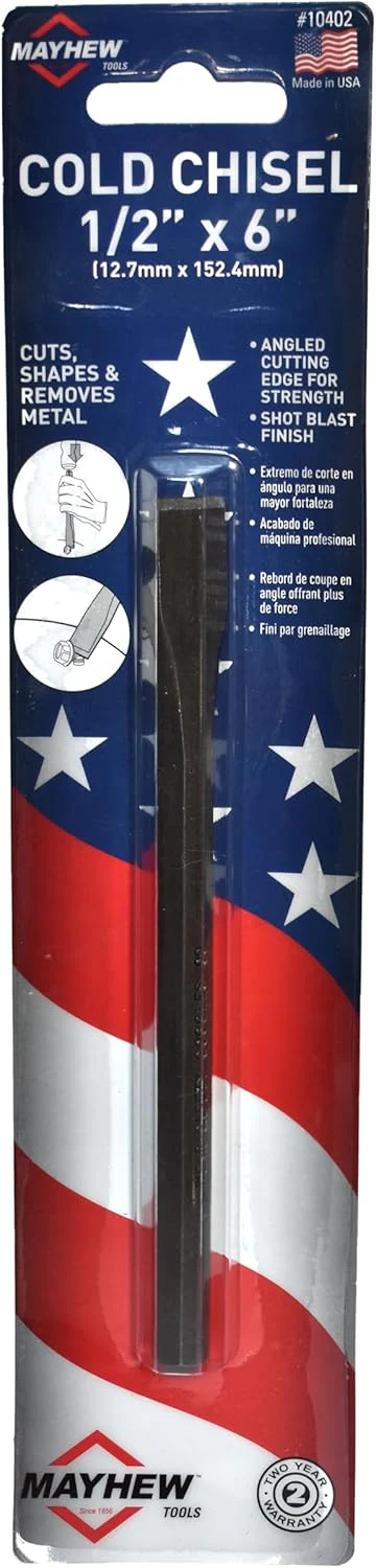 Mayhew Tools 10402 Carded Cold Chisel, 1/2" x 6", Shot Blast Finish - Image 4