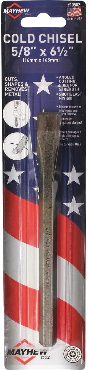 Mayhew Tools 10502 Carded Cold Chisel, 5/8" x 6-1/2", Shot Blast Finish - Image 2