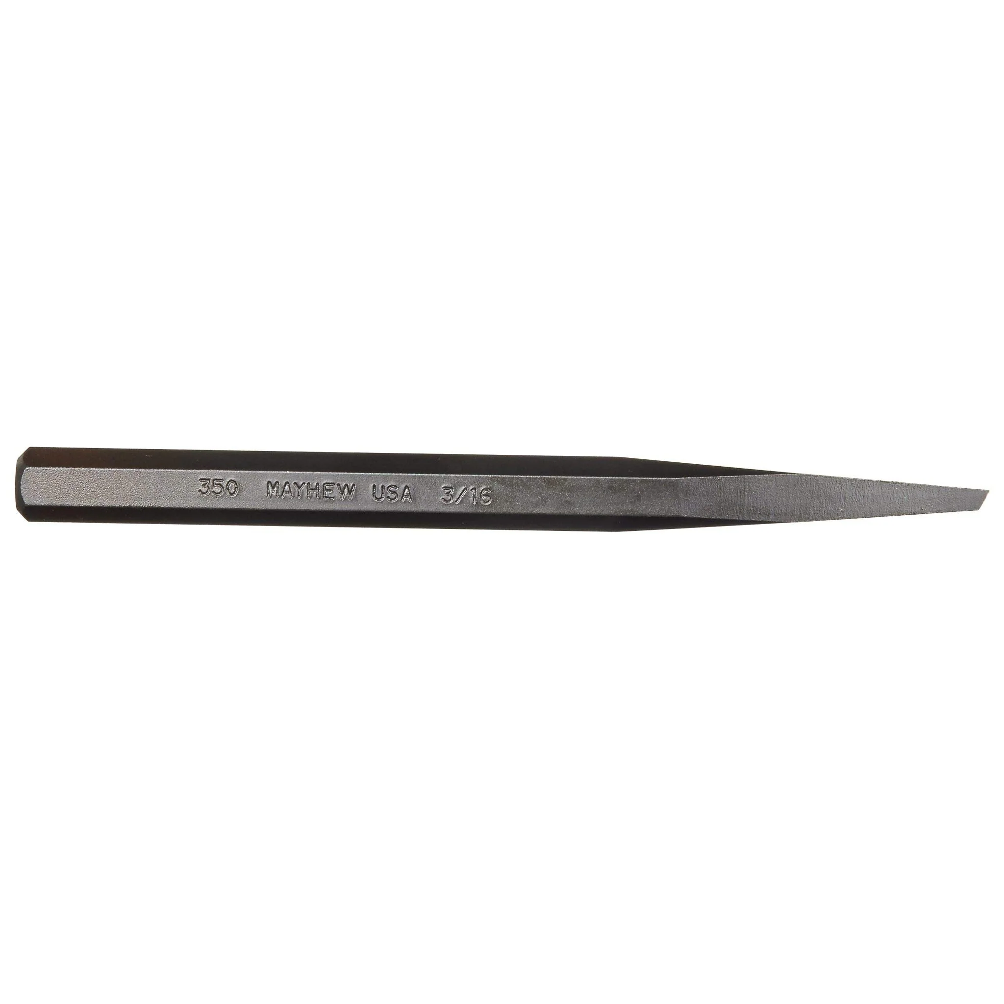 Mayhew Tools 10601 Diamond Point Chisel, 3/16", Black Oxide Finish
