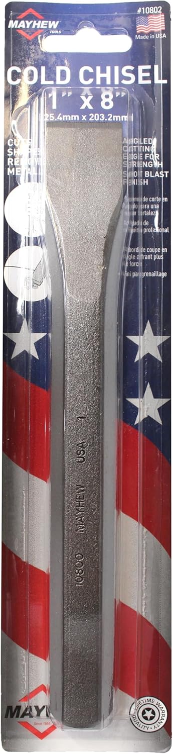 Mayhew Tools 10802 Carded Cold Chisel, 1" x 8", Shot Blast Finish - Image 2