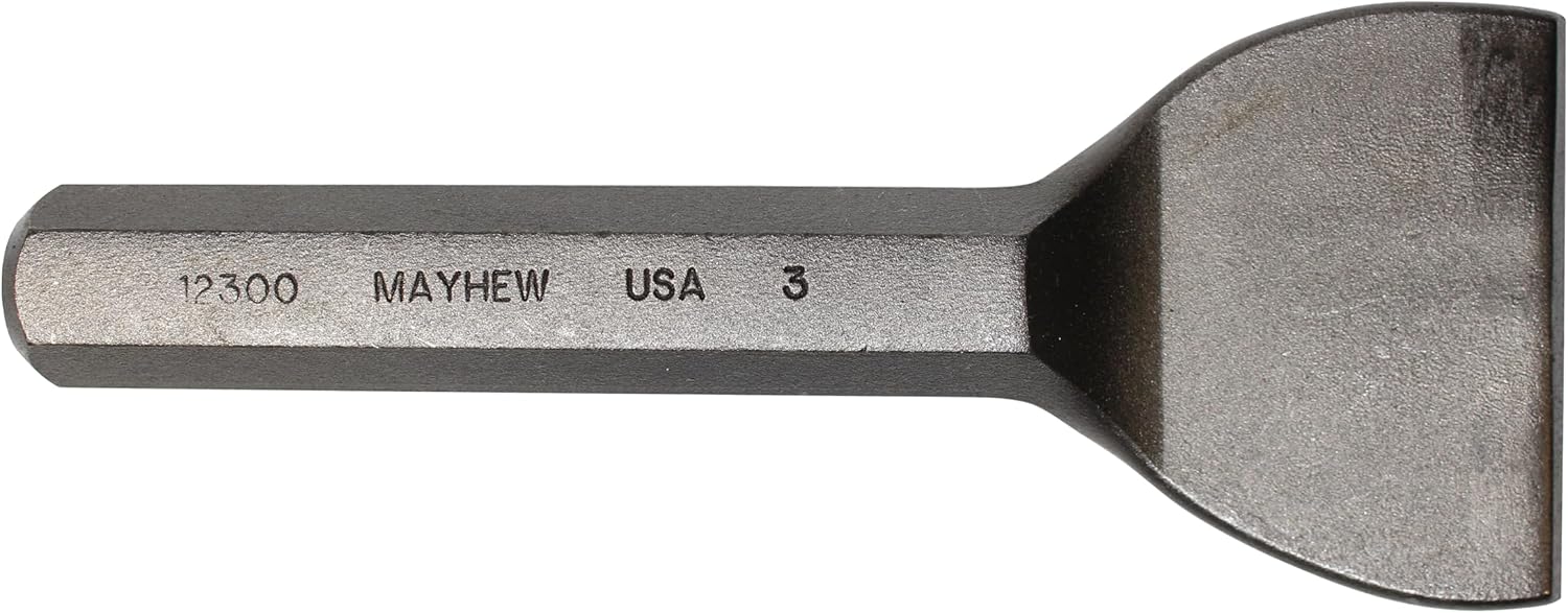 Mayhew Tools 12300 Mason Chisel, 3", Shot Blast Finish 3" by 7-1/2", No Handguard - Image 2