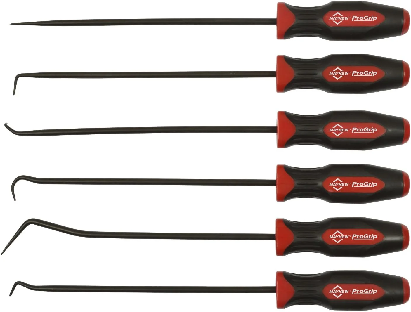 Mayhew Tools 13095 ProGrip 6-Piece Long Pick Set, Black Oxide Finish - Image 2