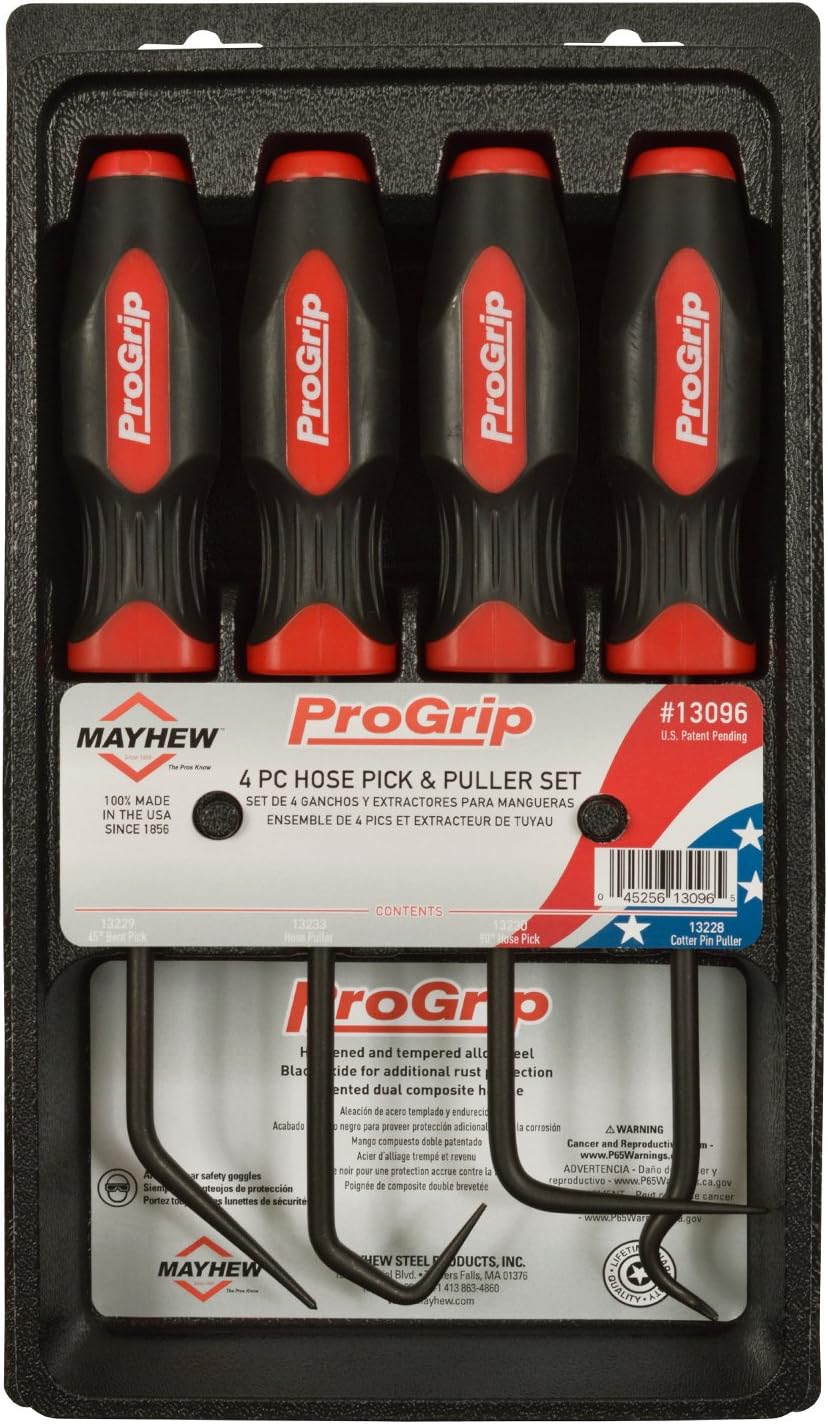 Mayhew Tools 13096 ProGrip 4-Piece Hose Pick Set, Black Oxide Finish - Image 3