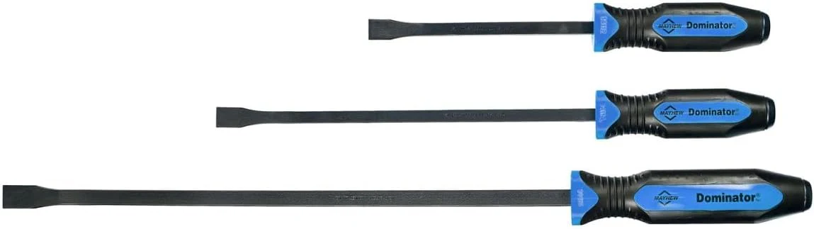 Mayhew Tools 14071BL Dominator Pro 3-Piece Pry Bar Set, 12", 17" & 25" Curved Pry Bars, Blue Curved 12", 17" & 25" Curved Pry Bars Blue - Image 3