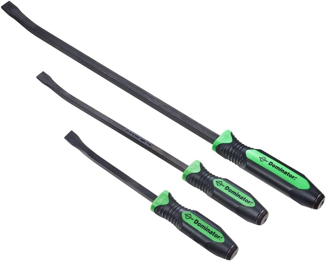 Mayhew Tools 14071GN Dominator Pro Pry Bar Set, 3-Piece Curved, Green Curved 12", 17" & 25" Curved Pry Bars Green - Image 2