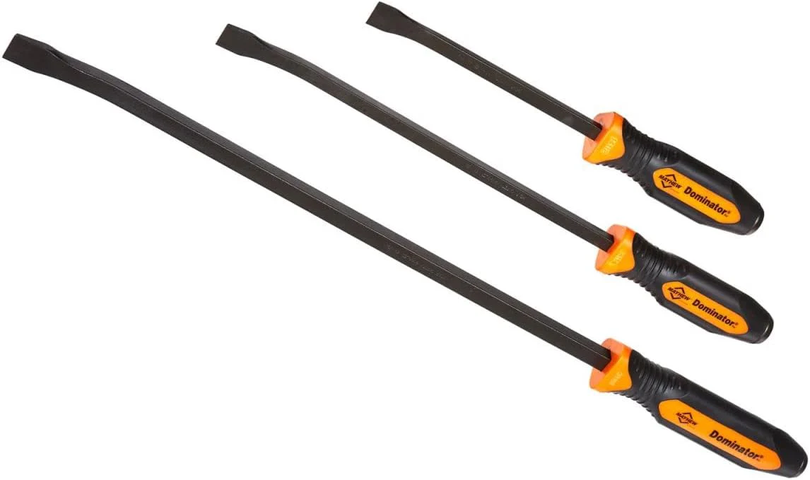 Mayhew Tools 14071OR Dominator Pro 3-Piece Pry Bar Set, 12", 17" & 25" Curved Pry Bars - Image 2