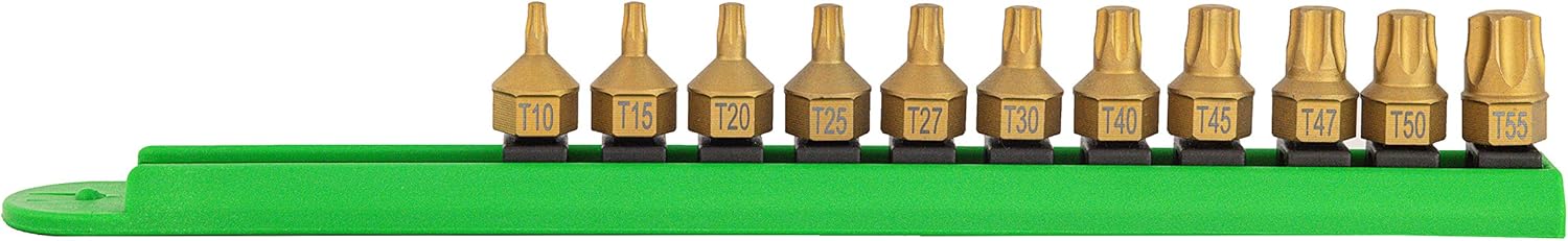 Mayhew Tools 16003 Low Profile Dual Drive Bit Set, 11-Piece Torx, Titanium Coated Titanium Coated 11-Piece Low Profile Torx - Image 2
