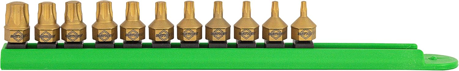 Mayhew Tools 16003 Low Profile Dual Drive Bit Set, 11-Piece Torx, Titanium Coated Titanium Coated 11-Piece Low Profile Torx - Image 4