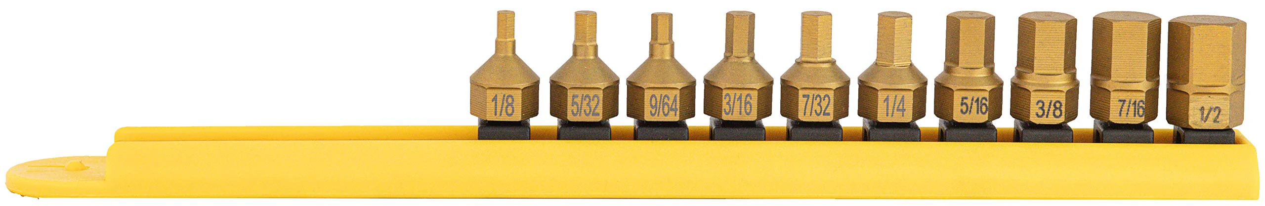 Mayhew Tools 16004 Titanium-Coated Low-Profile Dual Drive Set, SAE Hex, 10-Piece Titanium Coated 10-Piece SAE Hex