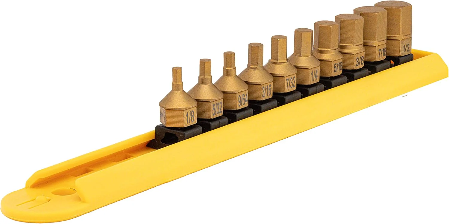 Mayhew Tools 16004 Titanium-Coated Low-Profile Dual Drive Set, SAE Hex, 10-Piece Titanium Coated 10-Piece SAE Hex - Image 5