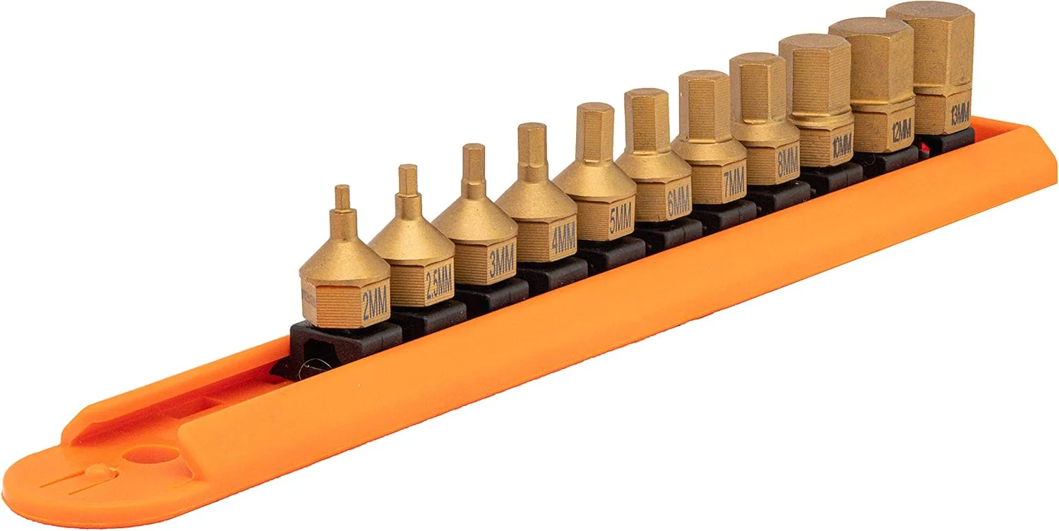 Mayhew Tools 16005 Low-Profile Dual Drive Set, 11-Piece Metric Hex, Titanium-Coated - Image 4