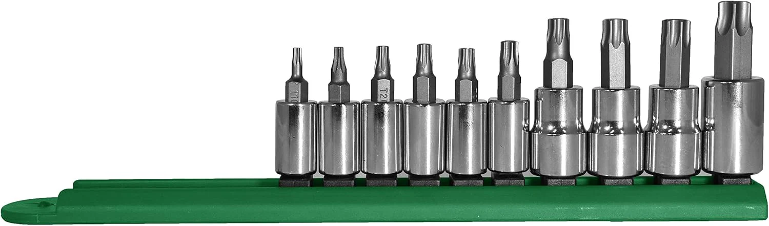 Mayhew Tools 16014 Tamperproof Torx Socket Bit Set, Chrome Plated, 10-Piece - Image 2