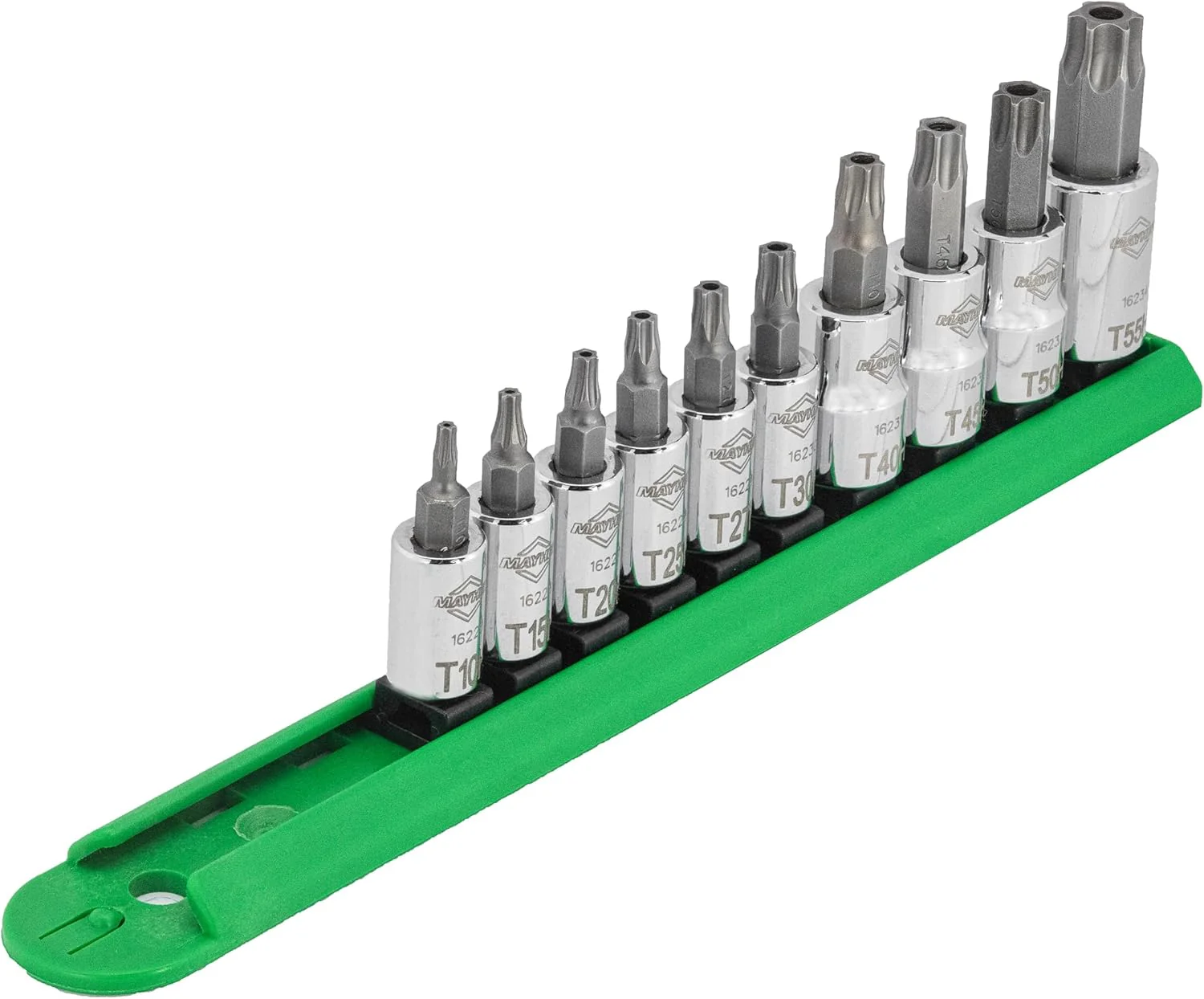 Mayhew Tools 16014 Tamperproof Torx Socket Bit Set, Chrome Plated, 10-Piece - Image 3
