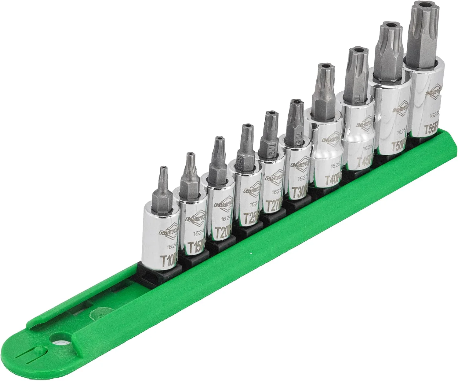 Mayhew Tools 16016 Tamper-proof Torx Plus Socket Bit Set, Chrome Plated, 10-Piece Polished Chrome - Image 2