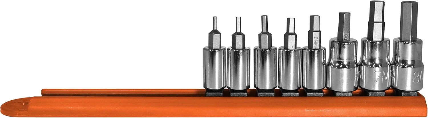 Mayhew Tools 16019 Metric Hex Socket Bit Set, 8-Piece, Polished Chrome - Image 2