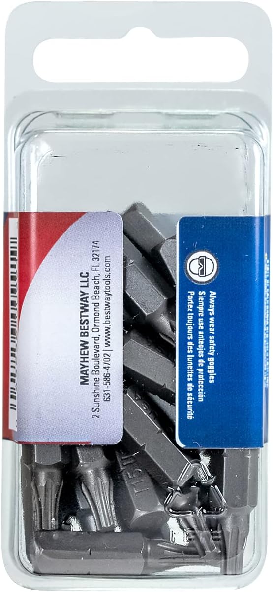 Mayhew Tools 18214-20 USA Torx Insert Bit, T15 x 1" (Pack of 20) - Image 3