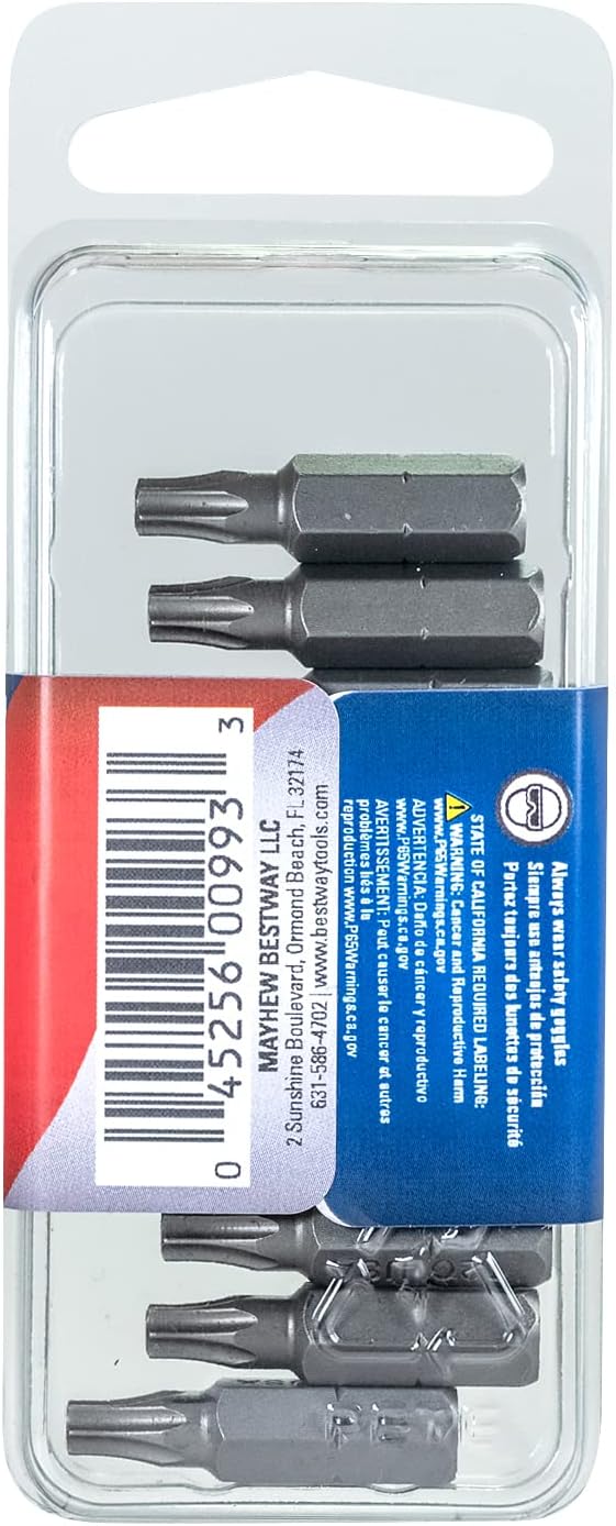 Mayhew Tools 18215-10 USA Torx Insert Bit, T20 x 1" (Pack of 10) - Image 4