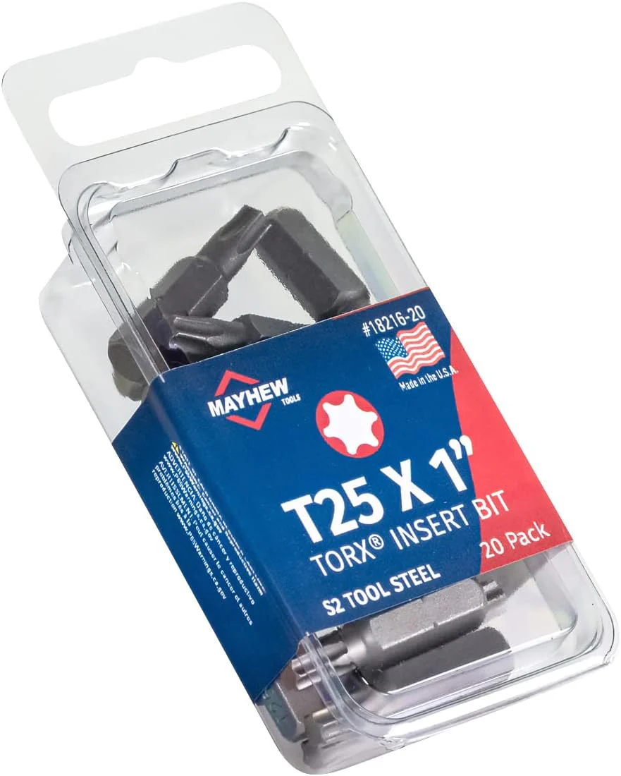 Mayhew Tools 18216-20 USA Torx Insert Bit, T25 x 1" (Pack of 20) - Image 3