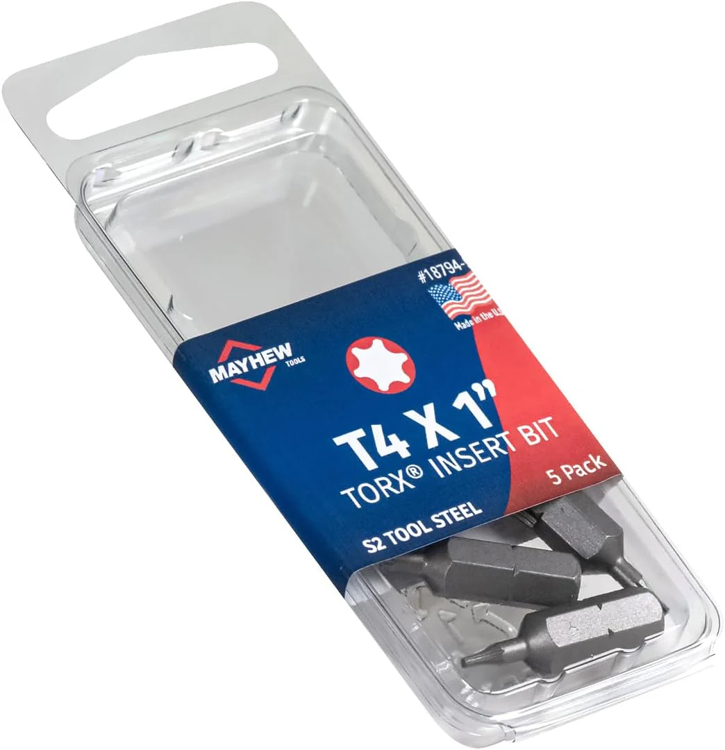 Mayhew Tools 18794-5 Torx Insert Bit, T4 x 1" (Pack of 5) - Image 2