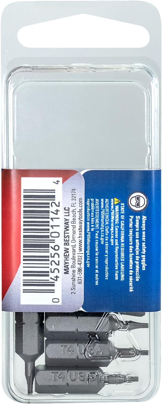 Mayhew Tools 18794-5 Torx Insert Bit, T4 x 1" (Pack of 5) - Image 3