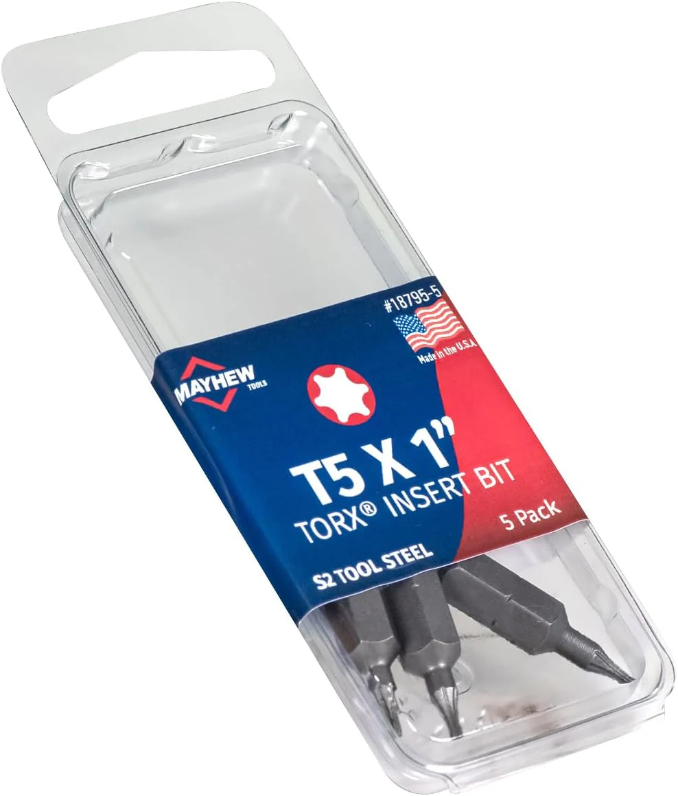 Mayhew Tools 18795-5 Torx Insert Bit, T5 x 1" (Pack of 5) - Image 2