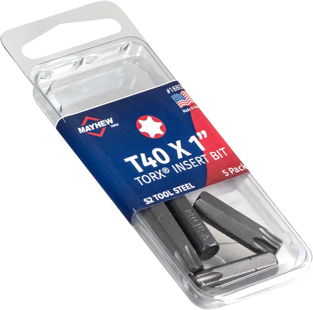 Mayhew Tools 18800-5 Torx Insert Bit, T40 x 1" (Pack of 5) - Image 2